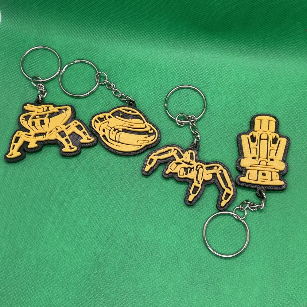 3D Printed ARC Raiders Keychain 4 Pack – Multicolor PLA+ Gaming Collectible
